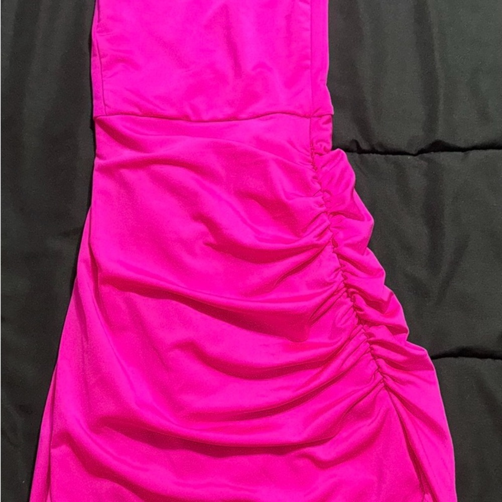 Elegant Pink Ruched Dress